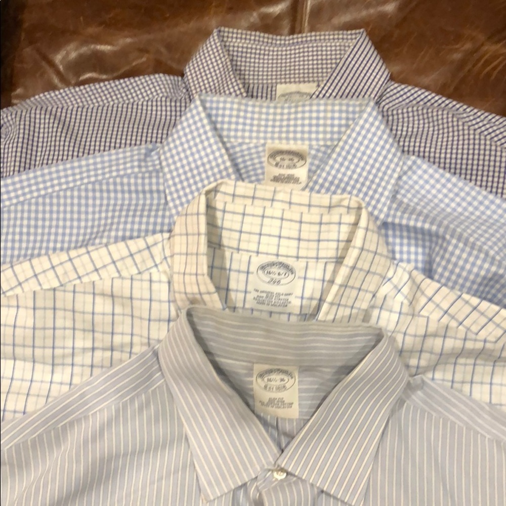 4 Brooks Brothers Dress Shirts Size 16 1/2 - 36